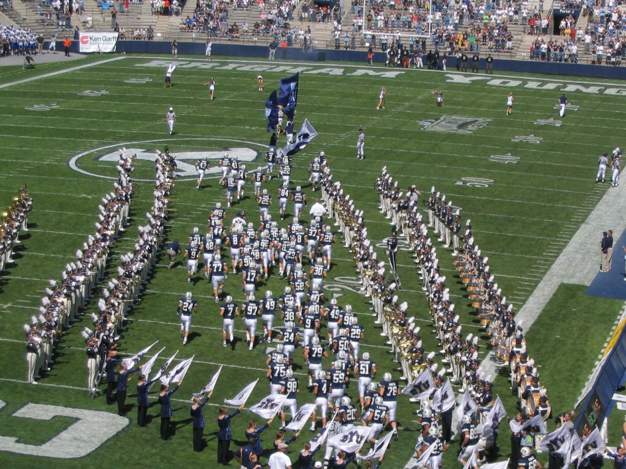 BYU team entering the field